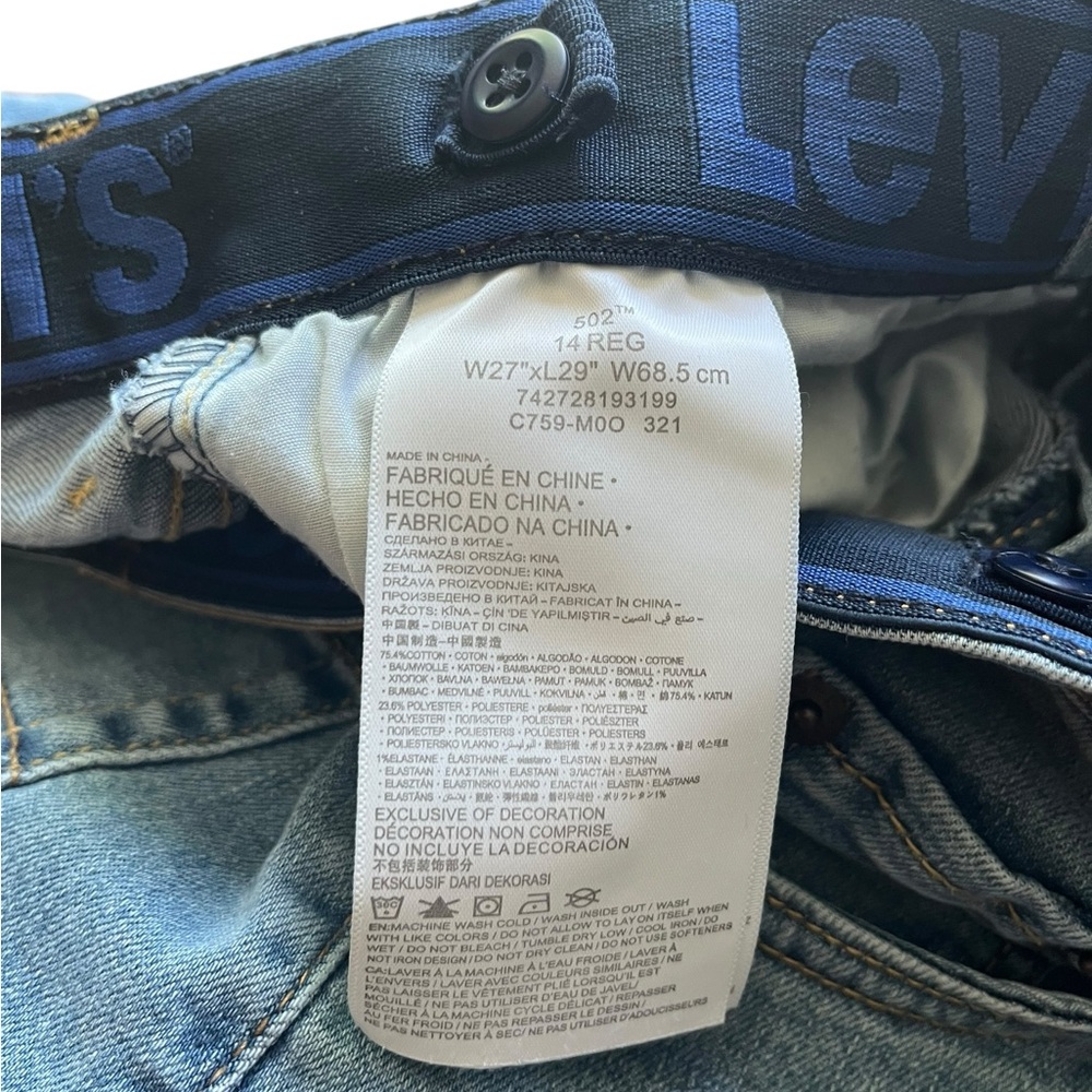 Levi's 502 women’s size 14 regular Light Blue Straight Jeans - Picture 3 of 6